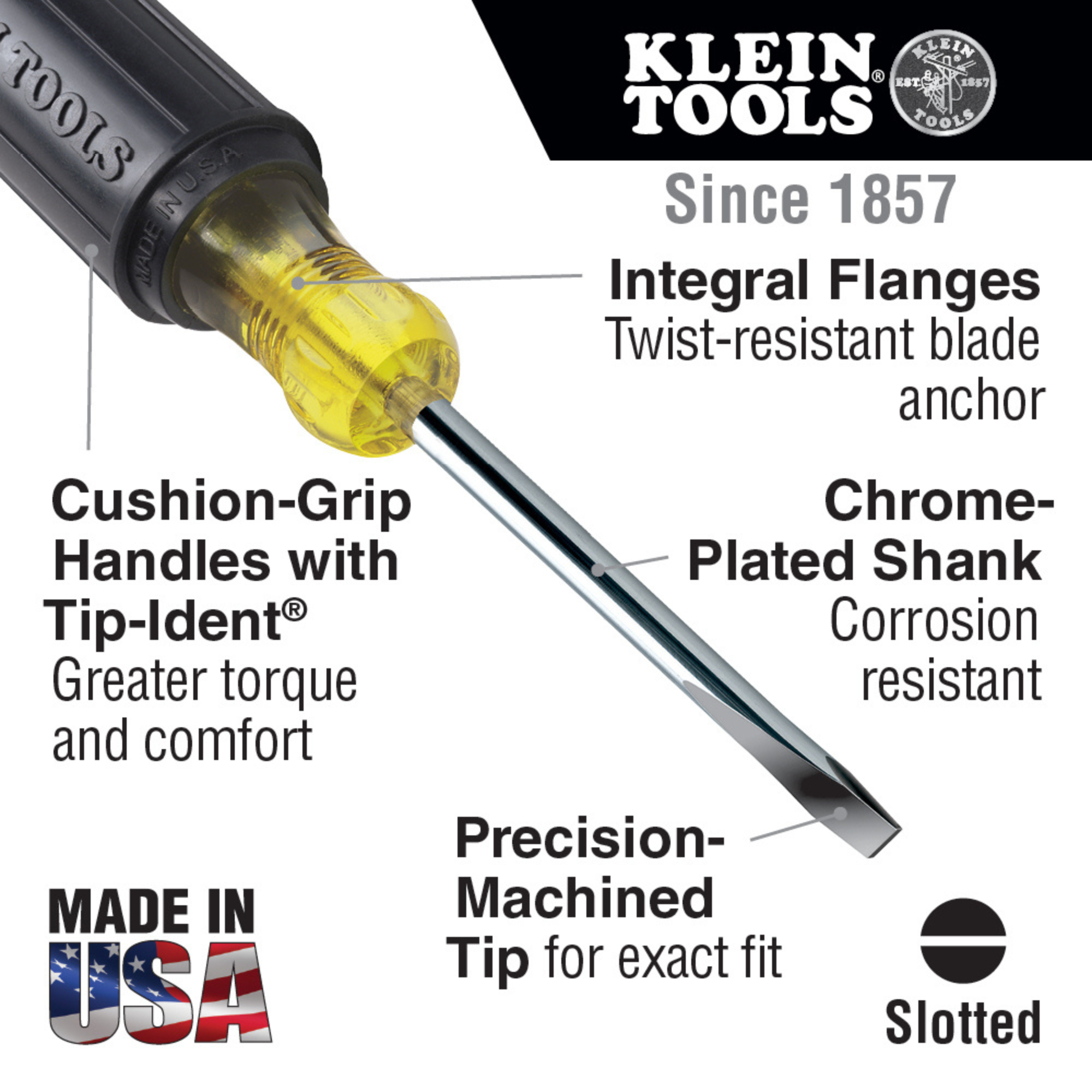 10" Klein Round Shank Screwdriver 602-10 from GME Supply